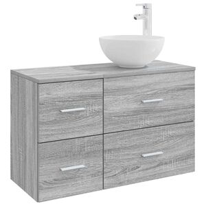 vidaXL Komplet pohi&scaron;tva za kopalnico 2 pcs Siva Sonoma Inženirski les