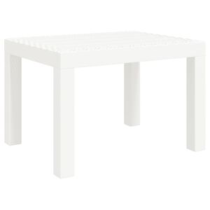 vidaXL Vrtna miza bela 59x47x40 cm PP