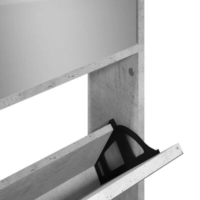 vidaXL Omarica za čevlje z ogledalom 4-nadstropna 63x17x134 cm