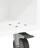 vidaXL Stranska miza s kolesi Bela 50,5 x 50 x 30 cm Konstruiran les