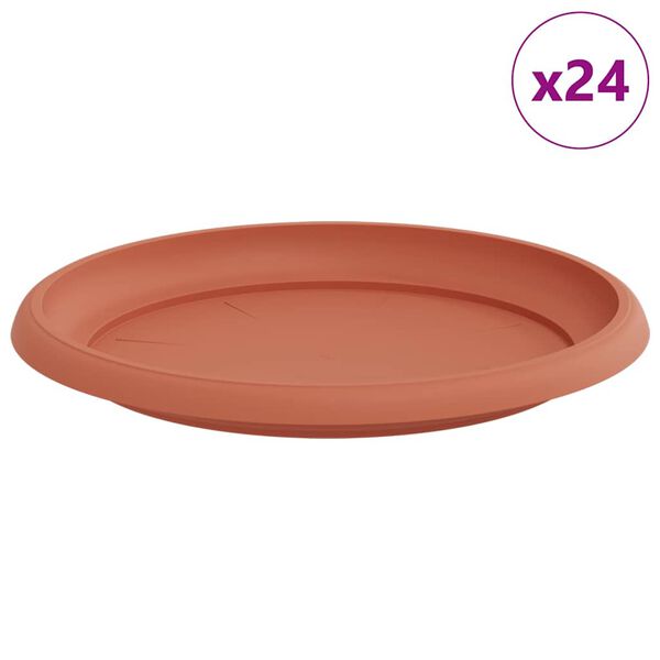 vidaXL Krožni cvetlični pladenj 24 pcs Kamnito rdeča &Oslash; 23,5 x 2,5 cm