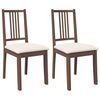 vidaXL Jedilni stoli z blazinami 2 kosa Brown Solid Wood Rubber