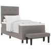 vidaXL Postelja z vzmetnico z blazino Taupe 90 x 200 cm blago