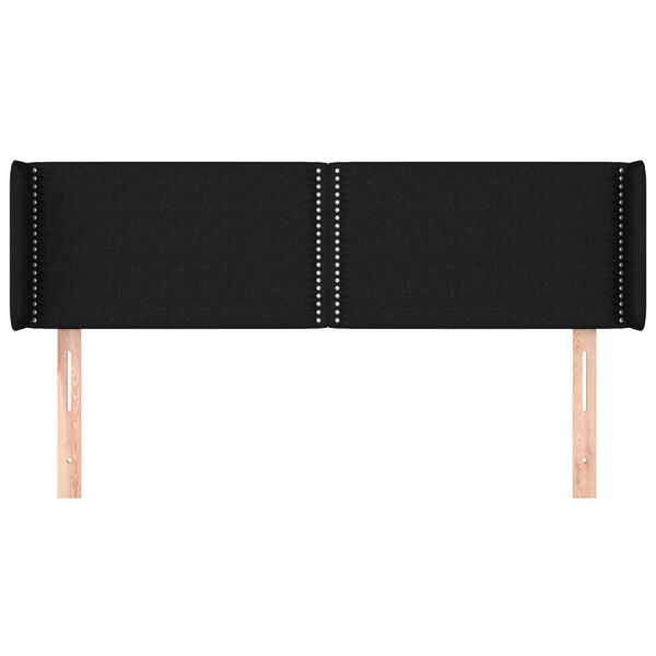 vidaXL Vzglavje z u&scaron;esi črno 147x16x78/88 cm blago