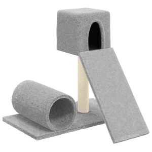 vidaXL Mačje drevo s praskalnikom iz sisala svetlo sivo 59 cm