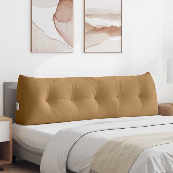 vidaXL Poglavni vzglavnik Rjava 160 x 24 x 50 cm Žamet