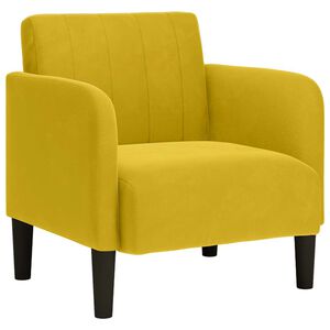 vidaXL Kavč z nasloni za roke rumen 54 cm žamet