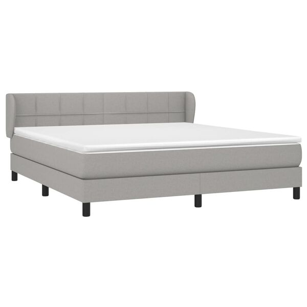 vidaXL Box spring postelja z vzmetnico svetlo siva 180x200 cm blago