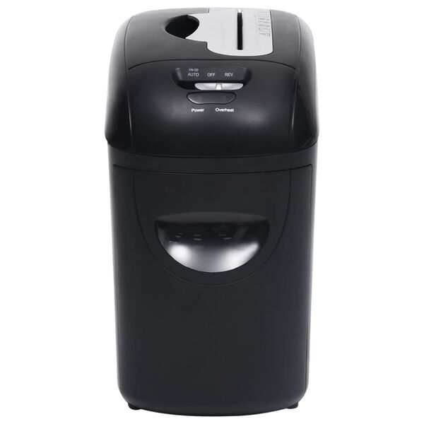 vidaXL Uničevalnik papirja za 10 listov mikro rez črn