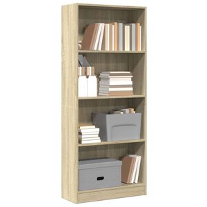 vidaXL Knjižna omara sonoma hrast 60x24x143 cm inženirski les