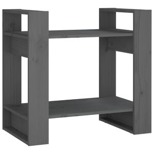 vidaXL Knjižna omara/pregrada siva 60x35x57 cm trdna borovina