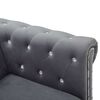 vidaXL Kavč trosed Chesterfield z žametno oblogo 199x75x72 cm siv