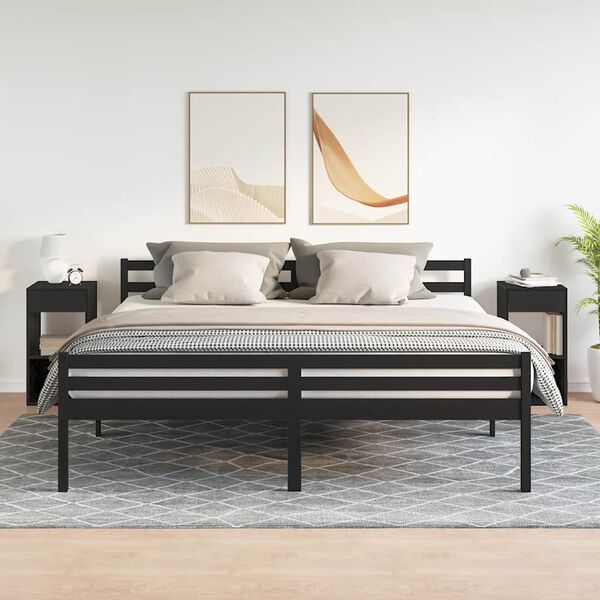 vidaXL Nočne omarice s predalom 2 kosa črna hrast 35x34x66,5 cm