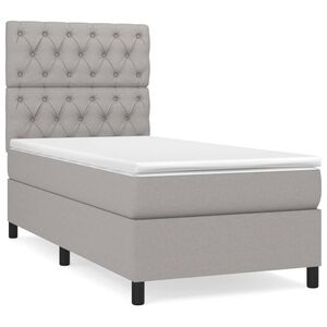 vidaXL Box spring postelja z vzmetnico svetlo siva 80x200 cm blago