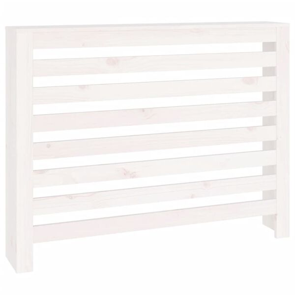 vidaXL Pokrov za radiator bela 108,5x19x84 cm trdna borovina