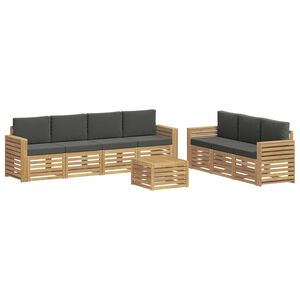 vidaXL Sedežne garniture 8 kos Bela in antracit Poliester