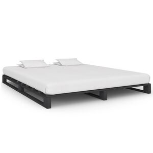 vidaXL Posteljni okvir iz palet siva trdna borovina 180x200 cm