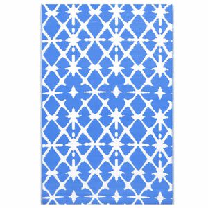 vidaXL Zunanja preproga ARAKIL modra in bela 160x230 cm PP
