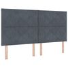 vidaXL LED Box Spring Postelja Temno siva 180 x 200 cm Žamet