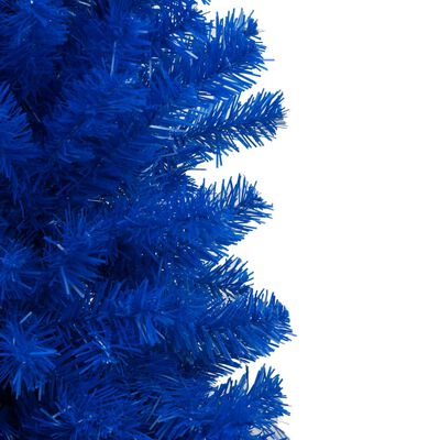 vidaXL Umetna osvetljena novoletna jelka s stojalom modra 150 cm PVC