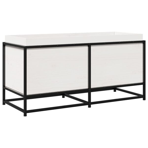 vidaXL Vrtno cvetlično korito belo 100x40x50 cm trdna borovina