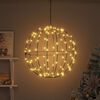 vidaXL Žogica med 160 LED Toplo bela 50,5 x 50,5 x 52 cm Kovina