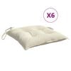 vidaXL Blazine za stole 6 kosov kremno bele 50x50x7 cm oxford tkanina
