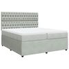 vidaXL Box spring postelja z vzmetnico svetlo siva 200x200 cm žamet