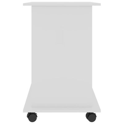 vidaXL Računalniška miza visok sijaj bela 80x50x75 cm iverna plošča