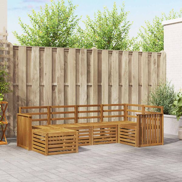 vidaXL Sedežne garniture 6 pcs Naravna Masiven les akacije