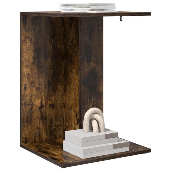 vidaXL Stranska miza Dimljeni oreh 45 x 40 x 62,5 cm Konstruiran les