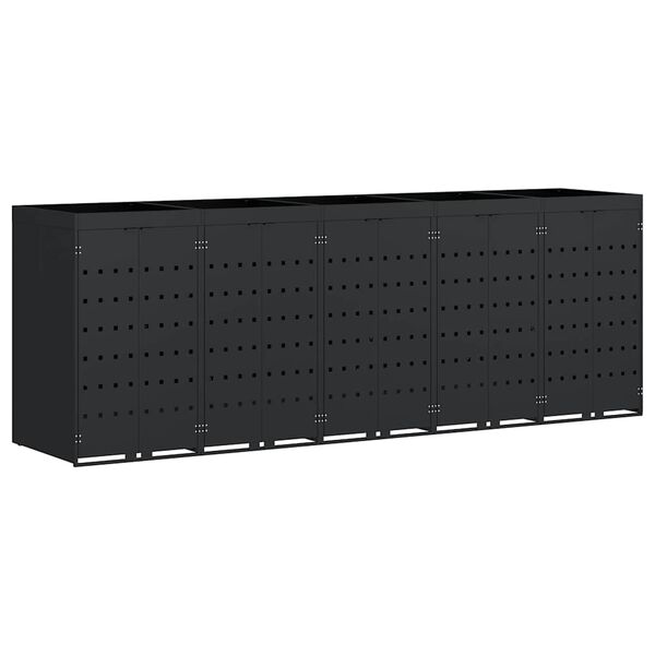 vidaXL Shranjevanje kolesnega zaboja za 5 zabojev Črna