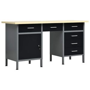 vidaXL Delovna miza črna 160x60x85 cm jeklo