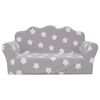 vidaXL Otro&scaron;ki kavč dvosed svetlo siv z zvezdicami mehak pli&scaron;