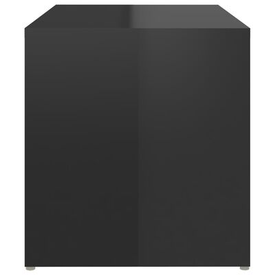 vidaXL Stranska mizica visok sijaj črna 59x36x38 cm iverna plošča