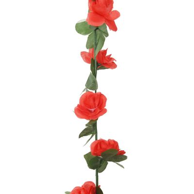 vidaXL Girlanda iz umetnega cvetja 6 kosov pomladno rdeča 250 cm