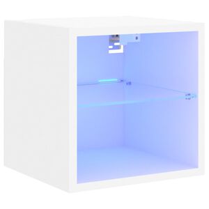 vidaXL Stenska TV omarica z LED lučkami bela 30x28,5x30 cm