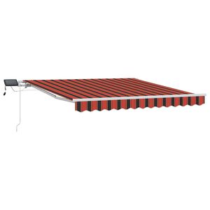 vidaXL Ročno zložljiva tenda z LED lučmi 300x250 cm oranžna in rjava