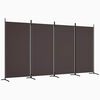 vidaXL Paravan 4-delni 346x180 cm rjavo blago