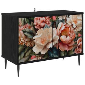 vidaXL TV omarica BORNE 69 x 33 x 50,5 cm Črni hrast Inženirski les