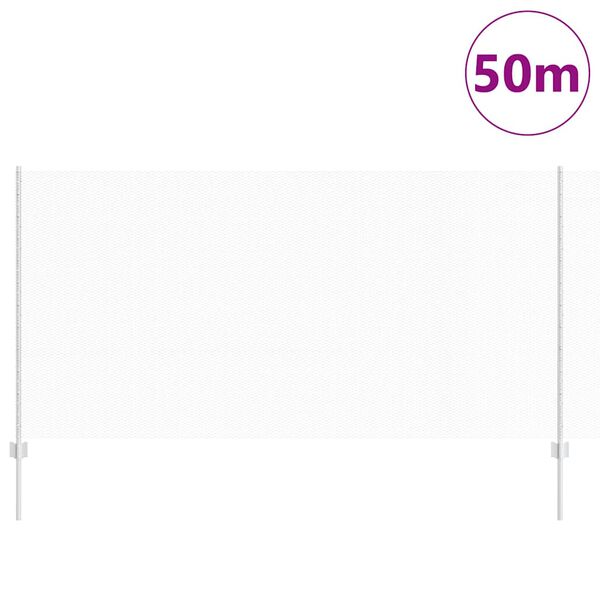 vidaXL Ograja s stebrom srebrna 1,2 x 50 m Jeklo