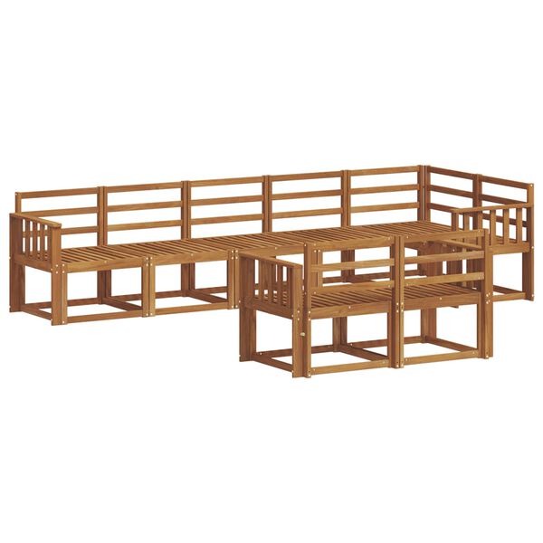 vidaXL Zunanja garnitura za sedenje 8 pcs Naravna Masiven les akacije