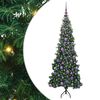 vidaXL Kotično umetno božično drevo Zelena 180 cm PVC in kovina