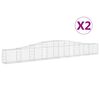 vidaXL Obokane gabion ko&scaron;are 2 kosa 400x30x40/60 cm pocinkano železo