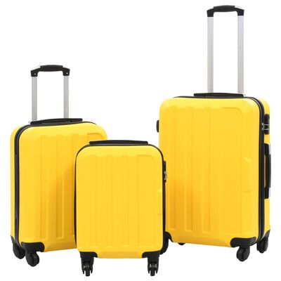 vidaXL Trdi potovalni kovčki 3 kosi rumeni ABS