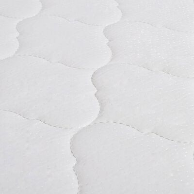 vidaXL Postelja z vzmetnico iz sp. pene belo umetno usnje 180x200 cm