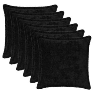 vidaXL Prevleka za blazino 6 kos HOUTEN Črna 30 x 30 cm