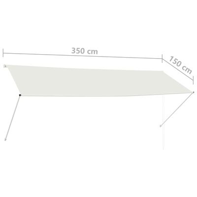 vidaXL Zložljiva tenda 350x150 cm krem