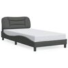 vidaXL Posteljni okvir brez vzmetnice Hvar temno siv 100x200 cm blago