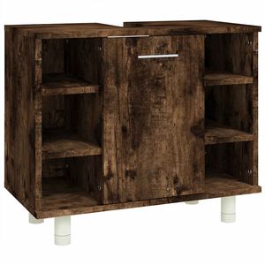 vidaXL Kopalni&scaron;ka omarica dimljeni hrast 60x32x53,5 cm inženirski les